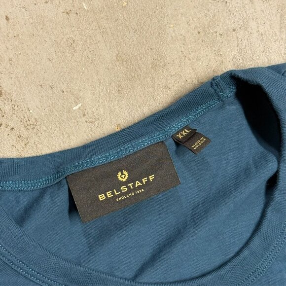 Belstaff England TShirt Blue Graphic Short Sleeve Cotton XXL - Picture 4 of 5